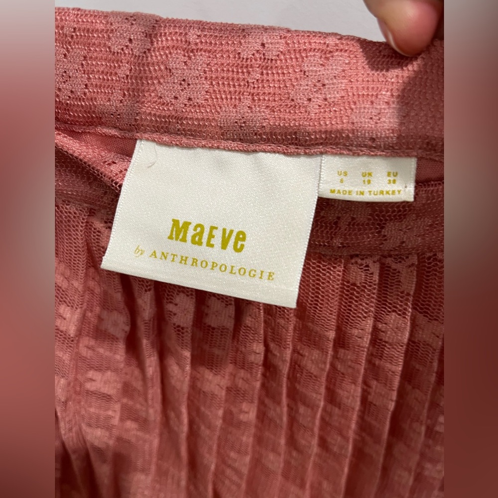 Anthropologie Maeve Brighton Pink Tiered Skirt‎ Sz. 6 - Picture 5 of 10
